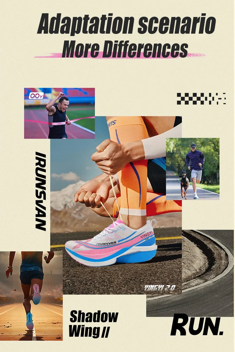 IRUNSVAN Shadow Wing 2.0 Carbon 2024 Sport Shoes Original Trendy Casual Sneakers Outdoor Marathon Running Shoes Men Unisex
