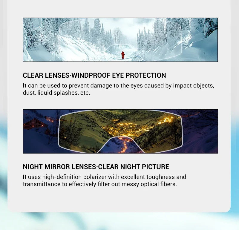 KAPVOE Winter Outdoor Ski Goggles Double Magnet Adsorpt Layers UV400 Anti-fog Coatings Snowmobile Snowboard Skiing Men Women