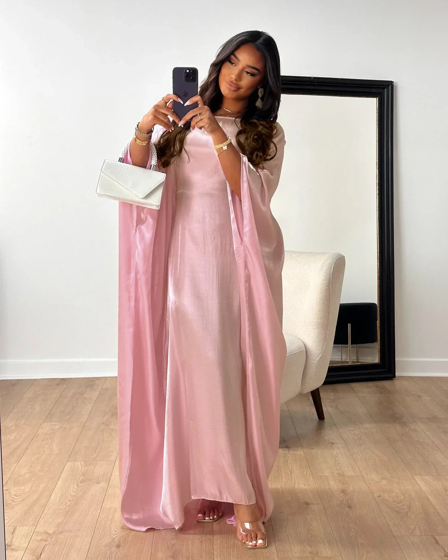 Shiny Butterfly Abaya Inside Belt Muslim Party Long Dress Summer Abayas for Women Dubai Luxury Turkey Islam Clothes Kaftan Robe