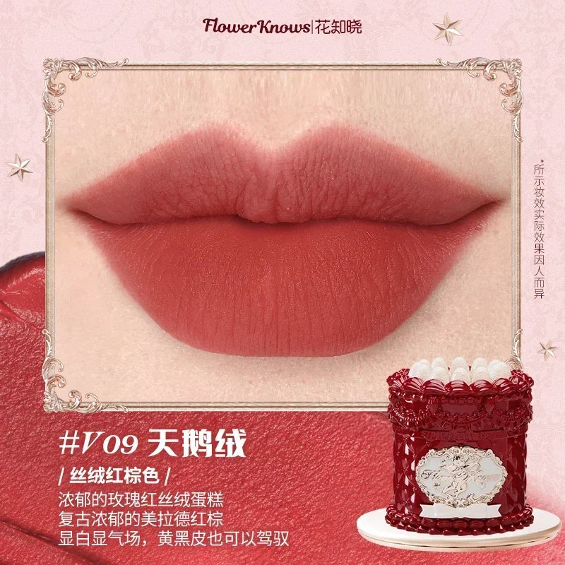 Flowerknows Strawberry Cupid Lipstick Cake Matte Velvet Lipgloss Lip Mud Makeup Korean Flower Know Lip Cream For Girls&Women
