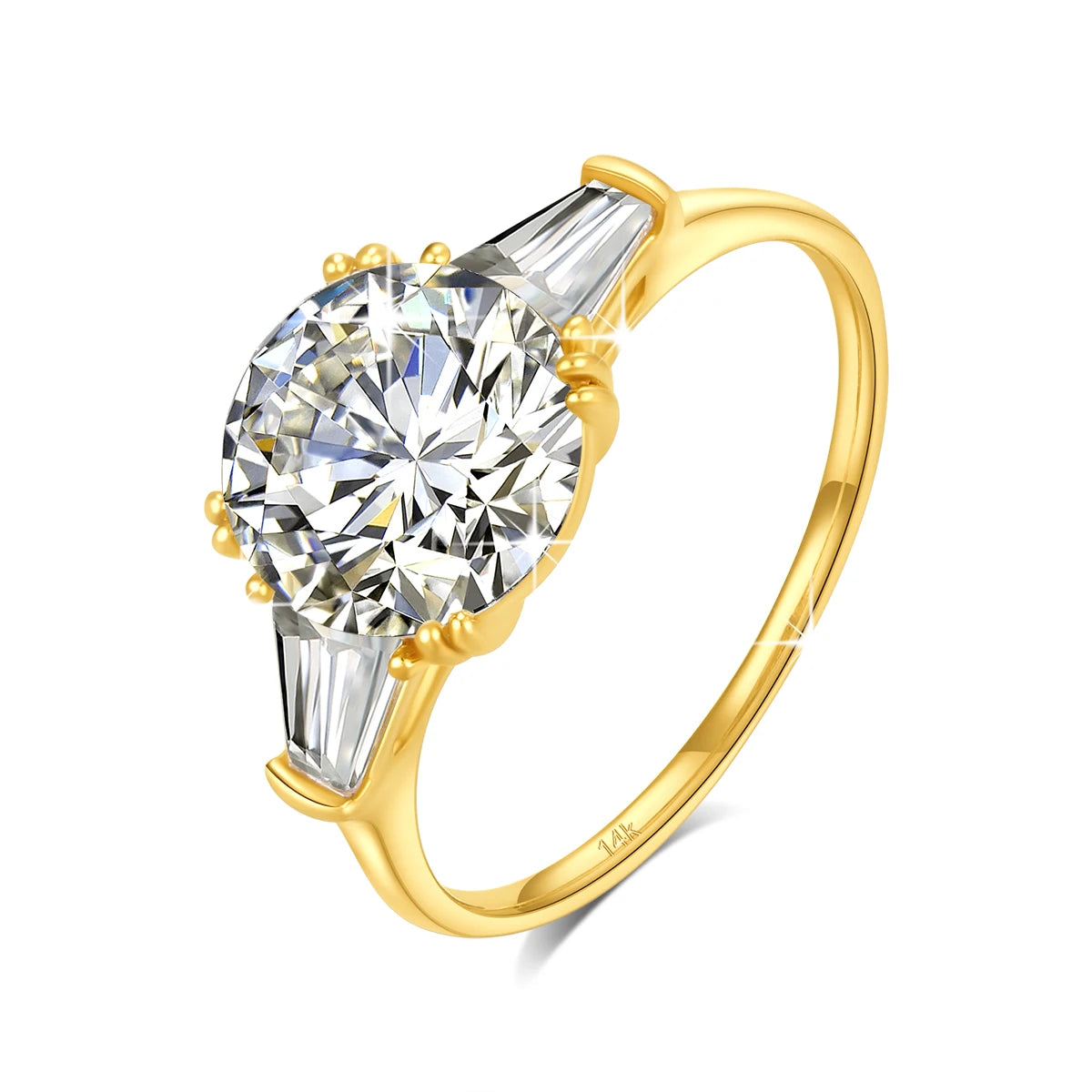 9mm Moissanite Diamond Ring 585 Real 14K Gold for Women D Color VVS1 Brilliant Cutting Wedding Band Engagement Trendy Jewelry