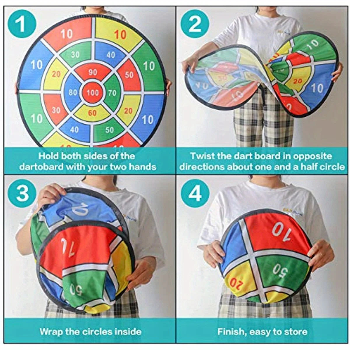 29 inchs Kids Dart Board Game Set with Stick Balls Indoor Outdoor Fun Party Game Toys for Birthday Christmas Halloween Gift