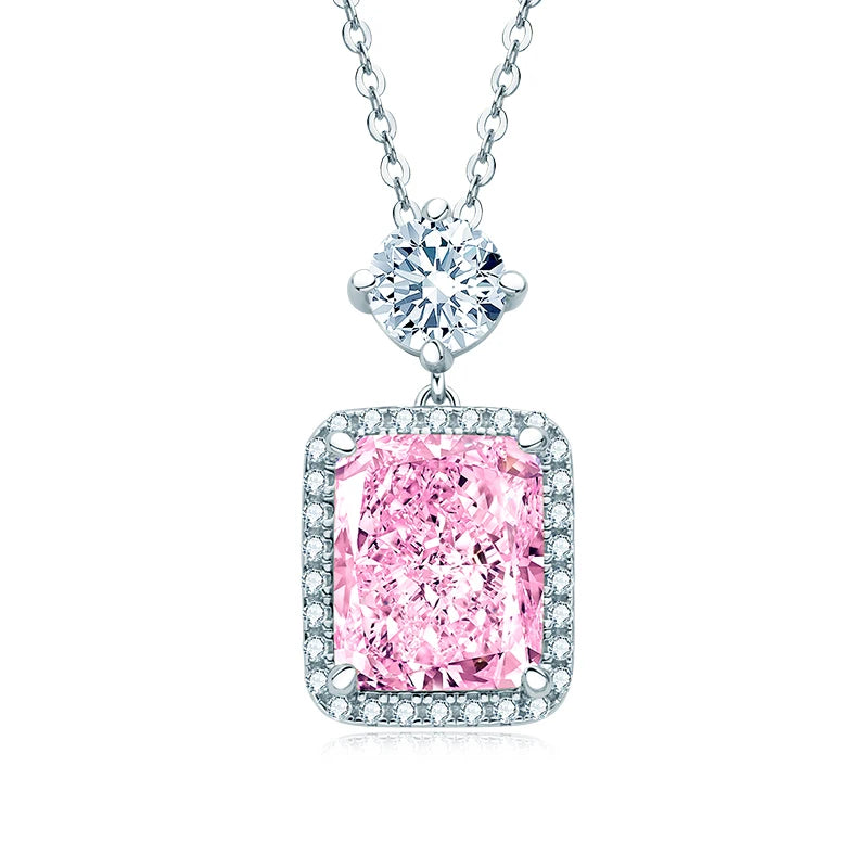 Lnngy Certified 925 Sterling Silver Chain Necklace Irregular Colorful Gemstone Pendant Necklaces for Women Collar Mujer