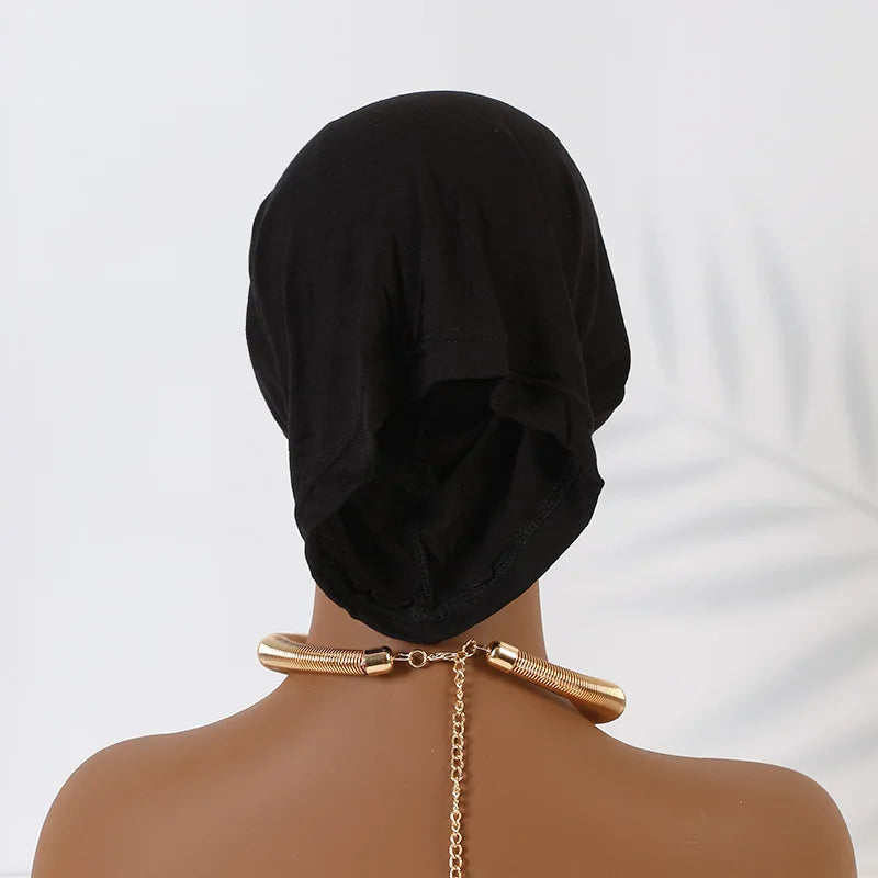 Women Stretchy Turban Modal Jersey Inner Hijab Muslim Hat Solid Color Tube Cap Islamic Under Scarf Headwrap Bonnet Arab Headband