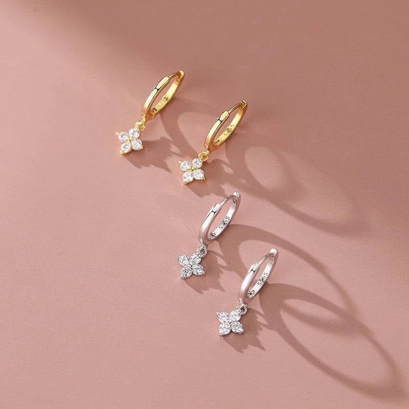 Lnngy Moissanite Necklace Bracelet Earring 925 Sterling Silver Four Leaf Flower Pendant Moissanites Jewelry Set For Wedding Gift