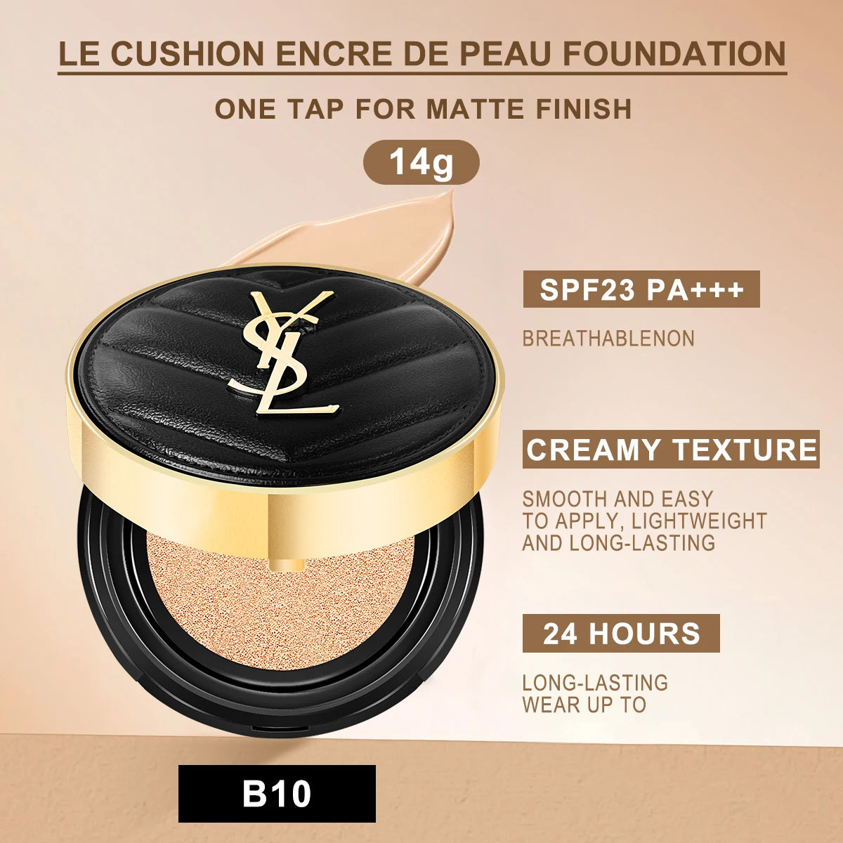 Yves Saint Laurent Le Cushion Encre De Peau-Luminous Matte Cushion Foundation SPF 33/ PA++ All Day Flawless Coverage Shine-Free