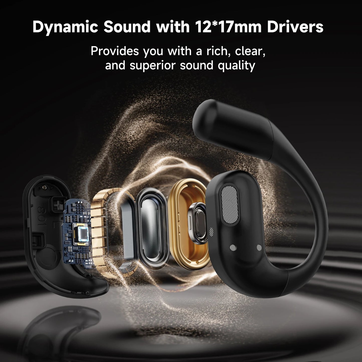 Oneodio SuperEQ 801/802 Wireless Bluetooth Earphones Open Ear Headphones With LED Display Screen Ear Hook Air Conduction Earbuds
