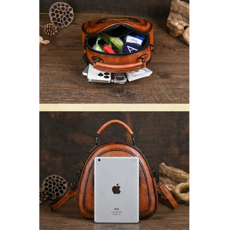 MOTAORA Vintage Handmade Women's Bag 2025 New Embossed Leather Female Bags For Women Luxury Handbags Ladies Shoulder Bags Bolsas