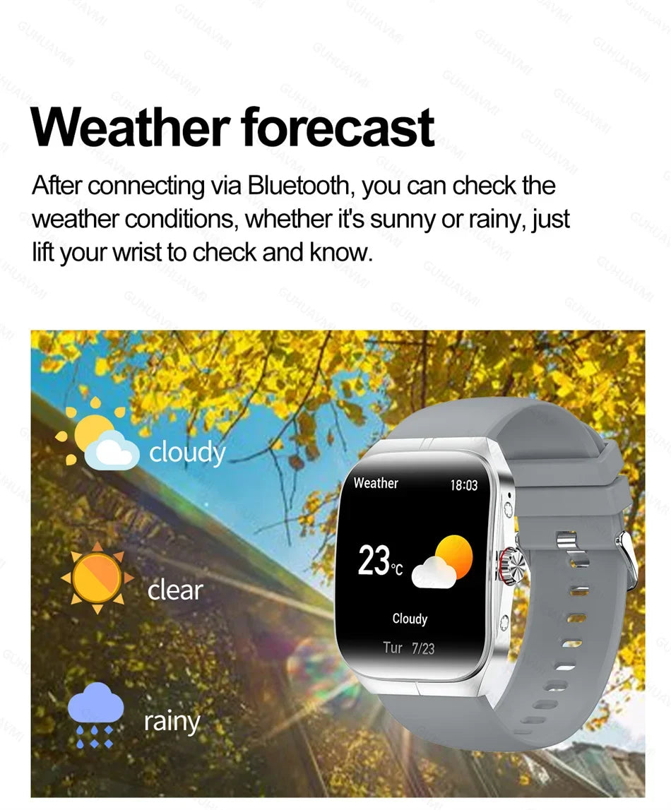 Smartwatch Men Women NFC AMOLED Screen Always Show Time Clock Bluetooth Call IP68 Waterproof Smart Watch Sport Fitness Bracelet