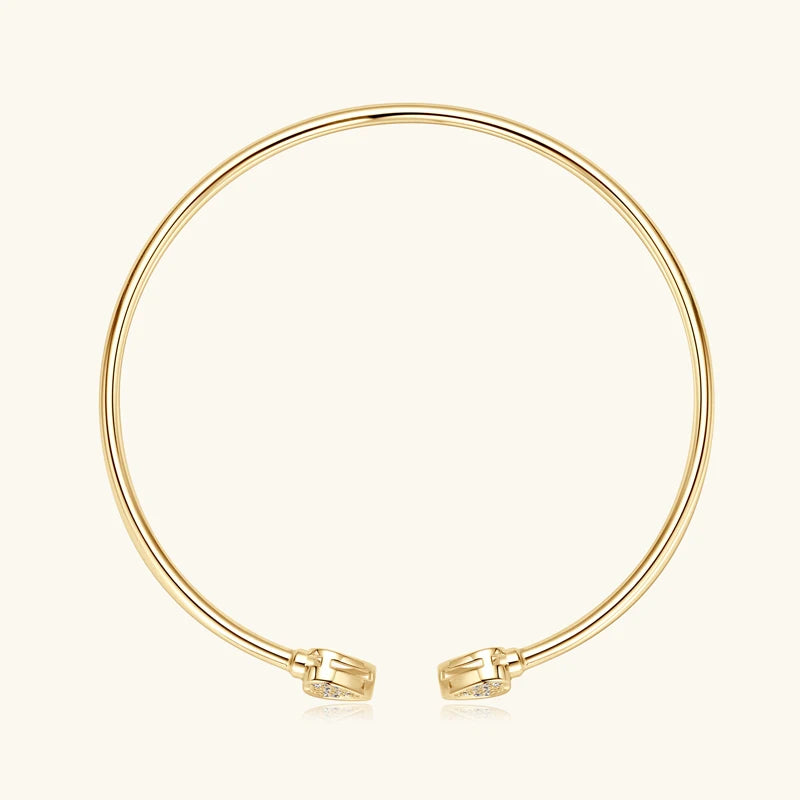 Lnngy Sparkling Moissanite Bracelets For Women Girl Original and Pure 925 Sterling Silver Cuff Bracelet Open Wrist Jewelry Gift