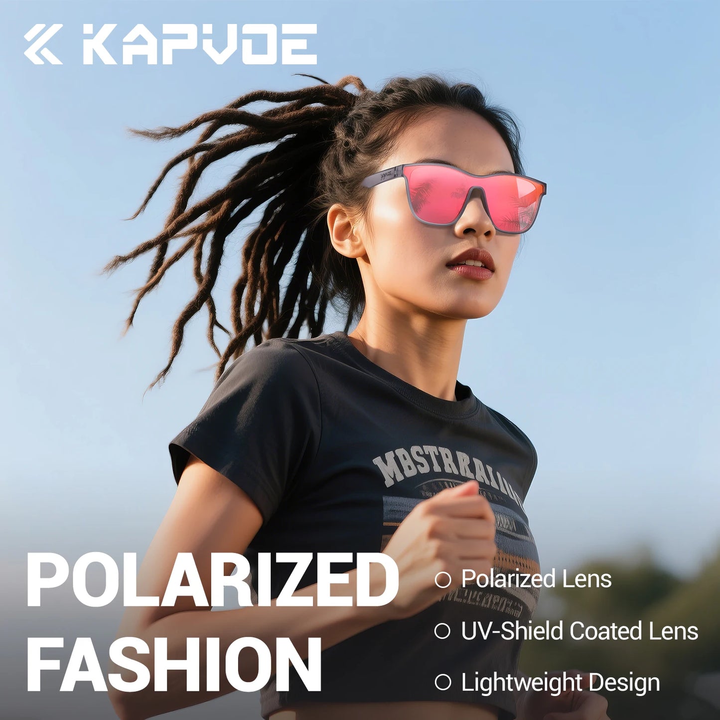 Kapvoe Polarized Outdoor Road Marathon Sports Cycling Glasses Men Women Riding Cycling Sunglasses UV400 Cycling Running Goggles