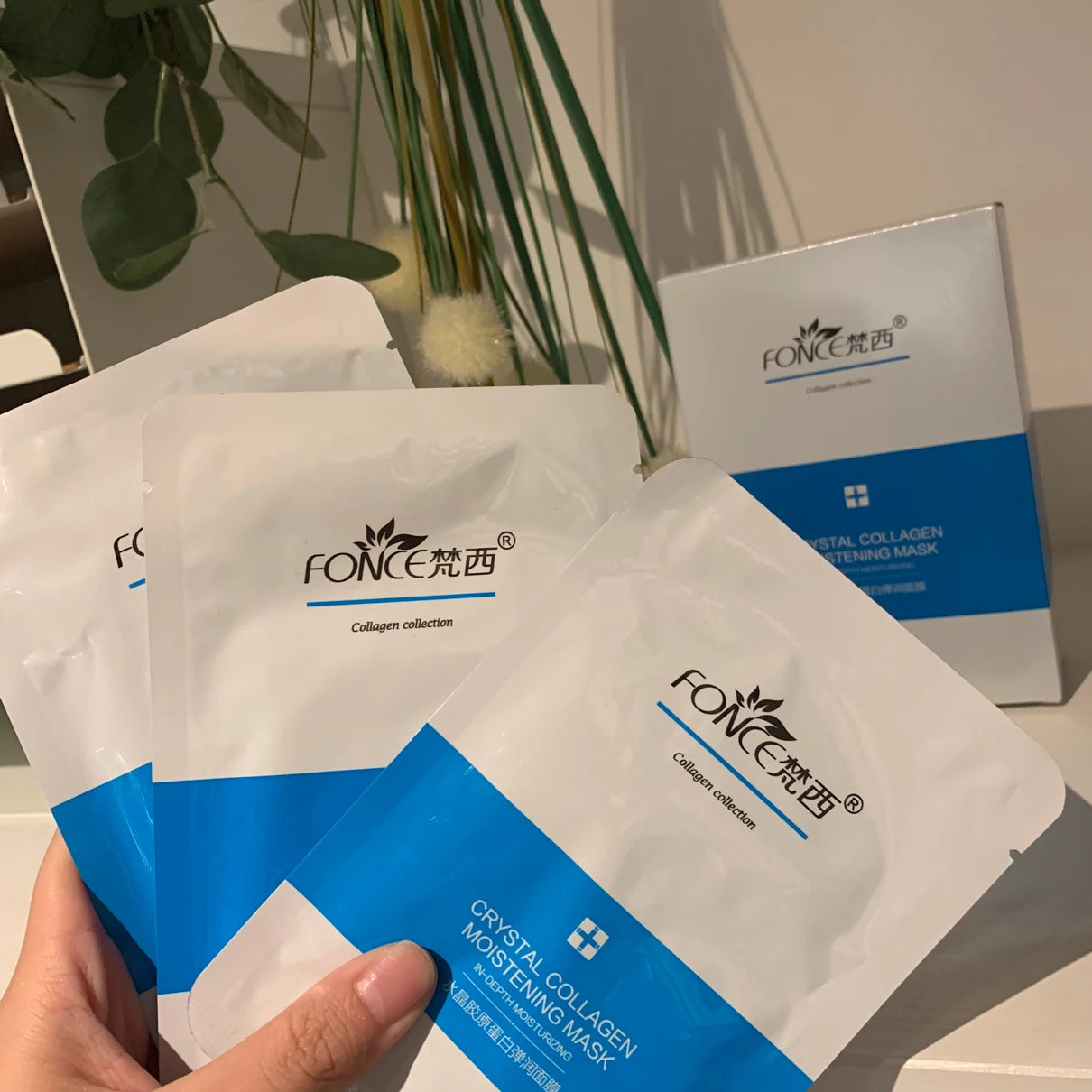 Pawn Crystal Collagen Facial Mask Moisture Hyaluronic Acid Jelly Transparent 10Pcs/Box