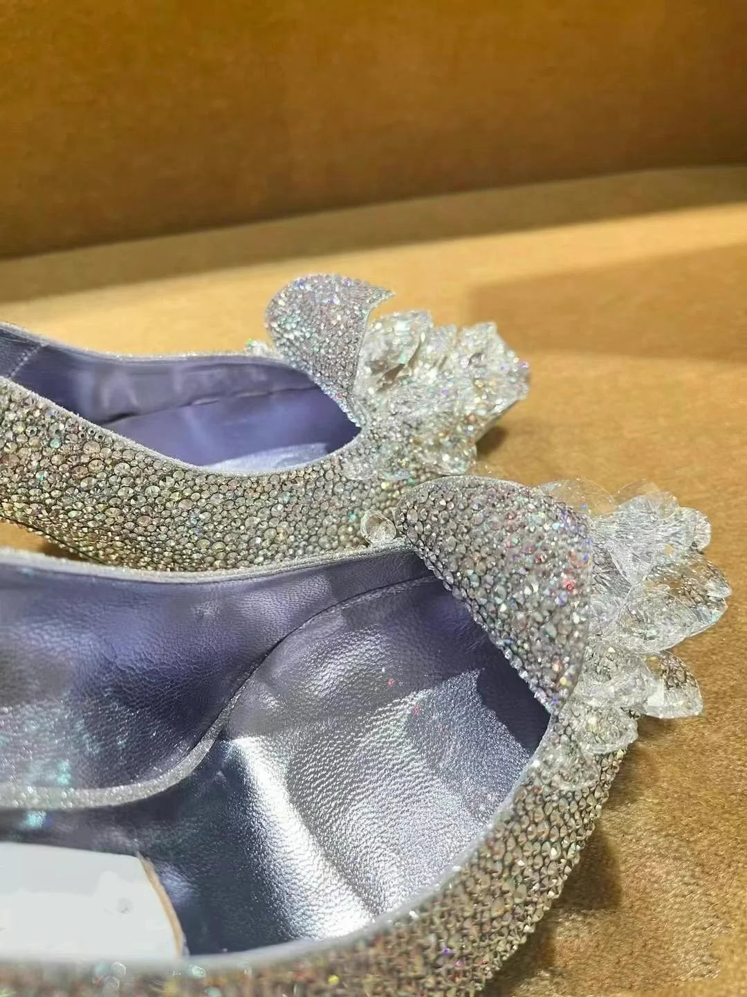 2025 New Spring And Autumn Bridal Wedding Shoes Rhine-shaped High Heels Female Stiletto Crystal Pumps