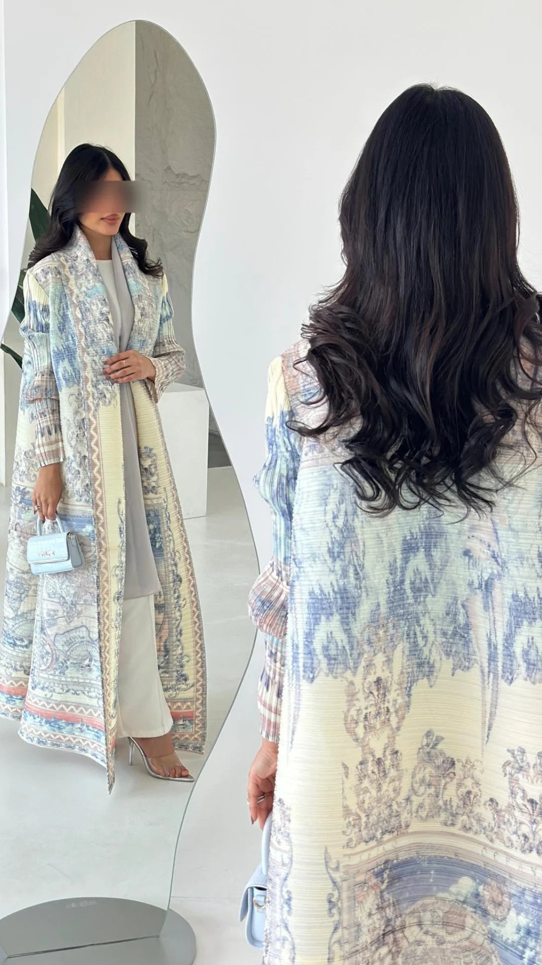 Dubai Abaya Luxury Evening Coat – Pleated Formal Cardigan Robe for Women