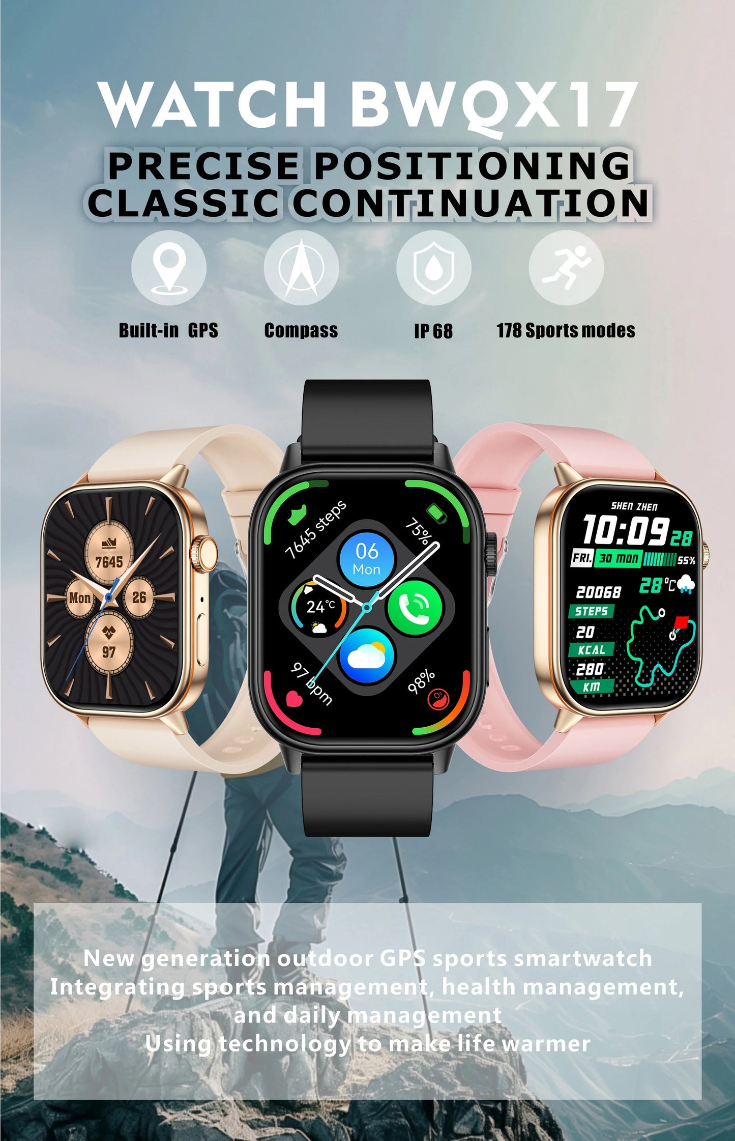 LIGE NEW GPS Smart Watch Men Compass Sports Fitness Bluetooth Call IP68 Waterproof Men Women Smartwatch For Xiaomi HUAWEI iPhone