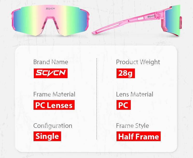 SCVCN MTB Cycling Sunglasses Men Road Driving Bike Glasses Outdoor Sports Mountain Hiking Women Bicycle UV400 Cycling Goggles