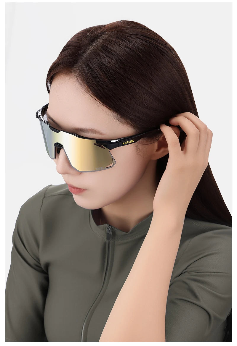 KAPVOE New Outdoor Cycling Sunglasses Men Women Mountain Bicycle Sports Eyewear MTB Bike Cycling Glasses UV400 Running Goggles