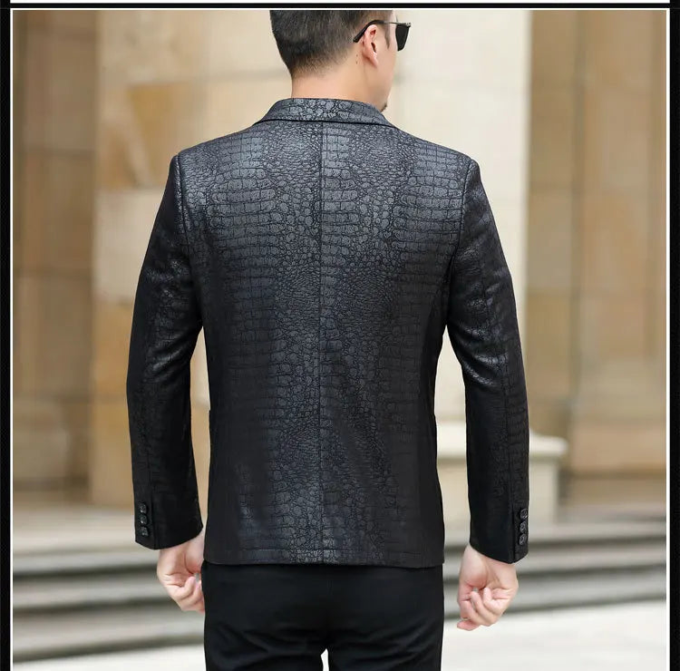 Spring Autumn New Suit Men Clothing Leather Jacket Male Leather Clothes PU Leather Coat Men's Suit Chaqueta Hombre FCY