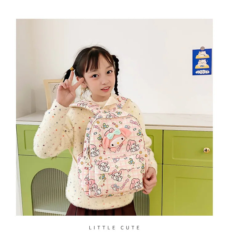 Sanrio Hello Kitty Kuromi Cinnamoroll New Fashion Children's School Bag Cute Large Capacity Kids Backpack College Bag