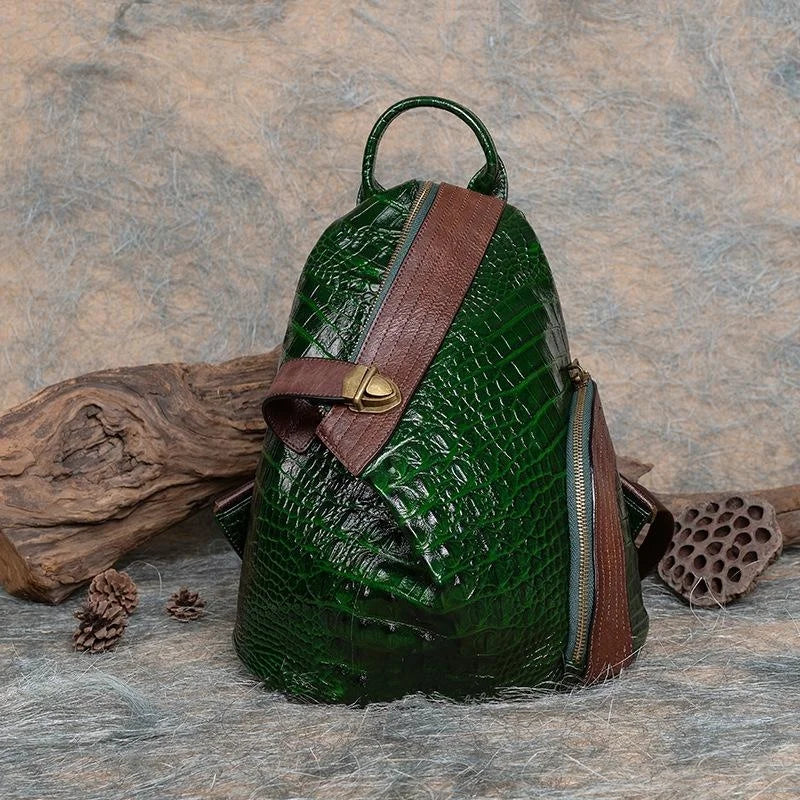2025 Vintage Handmade Leather Backpack for Women, Genuine Cowhide Travel Bookbag, Luxury Designer School Bags for Ladies & Girls