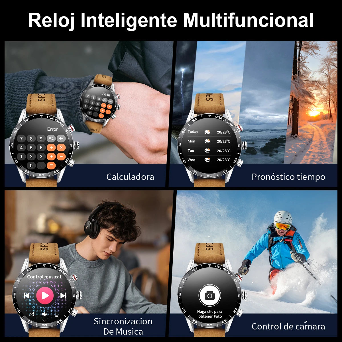 LIGE 2025 New Rugged Military Sports Smart Watch Men 1.39” HD Screen Heart Rate Bluetooth Call Waterproof Outdoor Men SmartWatch