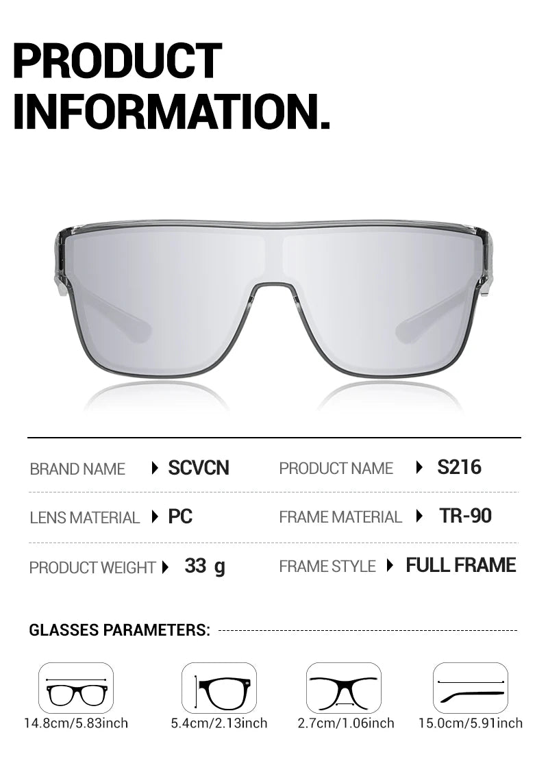 SCVCN New Cycling MTB Sunglasses Bike Cycling Glasses Men Women Outdoor Sports Glasses UV400 Goggles Hiking Riding Eyewear
