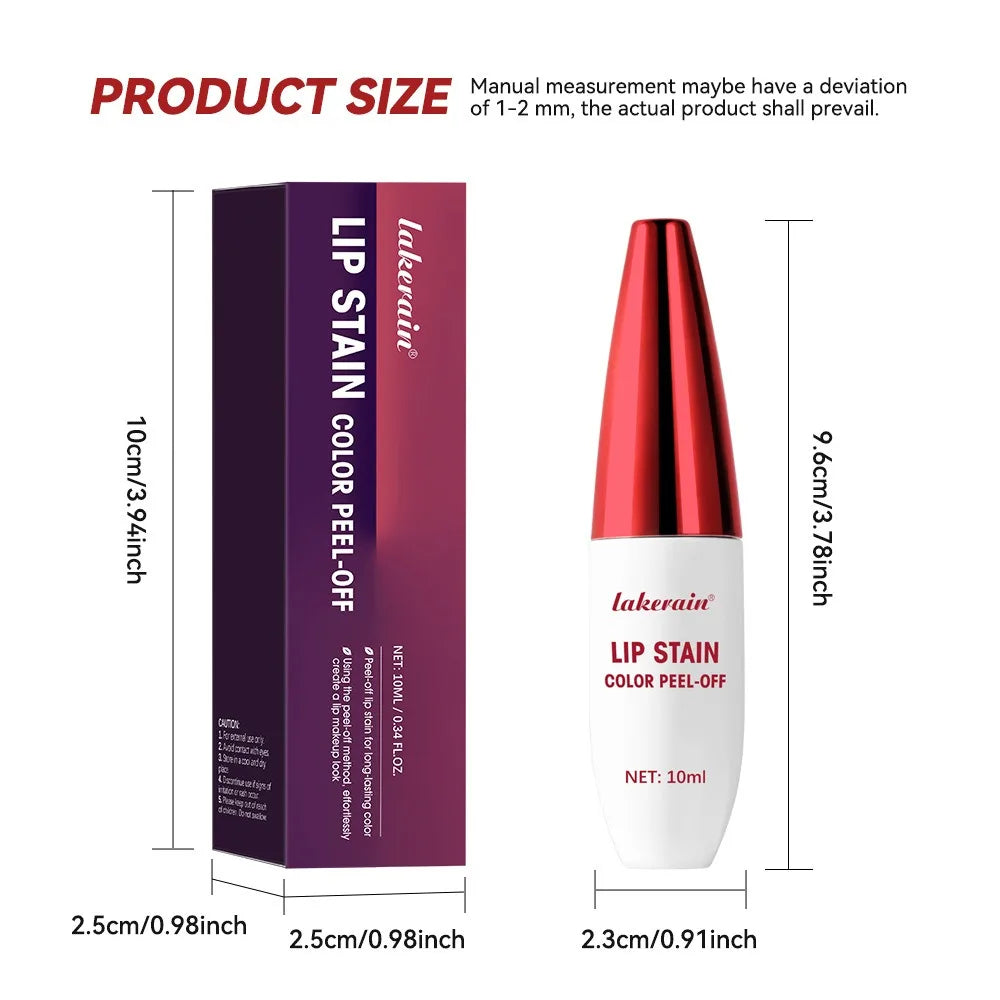 Peel Off Rose Pink Lip Gloss Matte Outline Contour Tattoo Lip Stain Waterproof Transfer Resistant Tear Off Natural Lip Tint