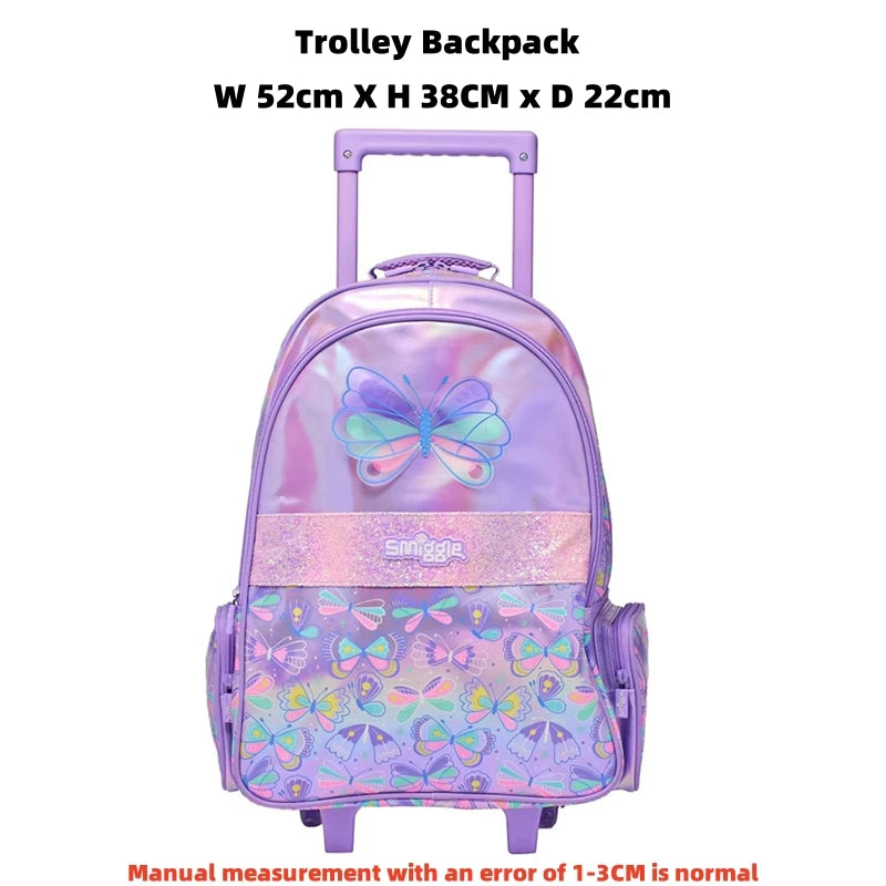 Smiggle Children School Supplies Butterfly Series School Bag Pencil Box Lunch Bag Water Cup Anime Backpack Student Gift