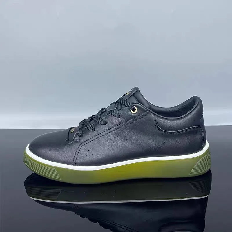 Fashion Genuine Leather Men Sneakers Breathable Comfort Classic Casual Shoes Mens Outdoor Walking Shoes Couple Footwear