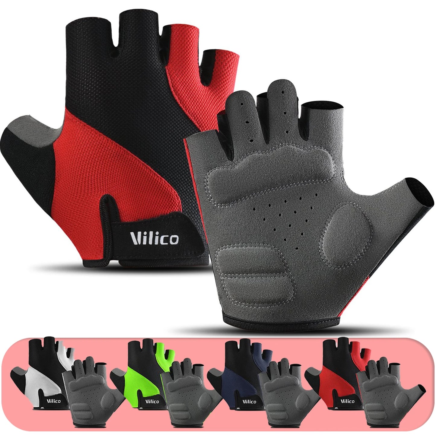 Cycling Gloves Breathable And Wear-Resistant Riding Short Finger Gloves,Outdoor Running Gloves For Spring And Summer Sports