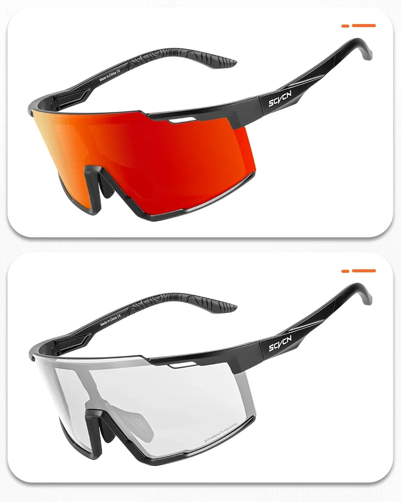 SCVCN-Fashion Sunglasses Cycling Glasses Sports for Men Driving Sun Mountain Bike Road Bicycle Eyewear Goggles MTB UV400