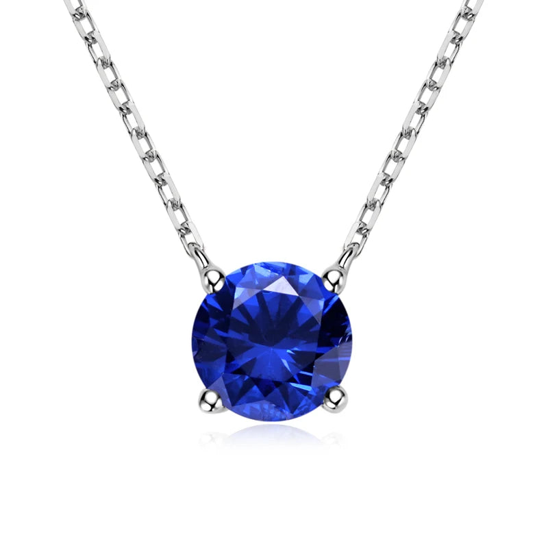 Lnngy 925 Sterling Silver Pear Cut Artificial Emerald Pendant Necklace Colorful Birthday Stone Necklaces Jewelry for Friends