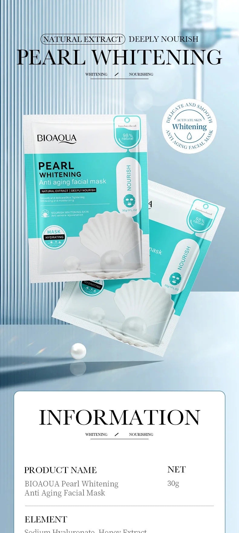 20pcs BIOAQUA Snail Hyaluronic Acid Face Mask skincare Moisturizing Hydrating Firming Facial Masks Face Skin Care Products