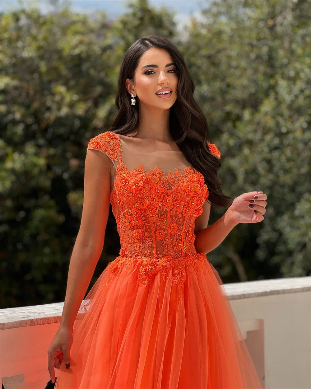 Mila Square Collar A-Line Prom Dresses 2025 Sleeveless Appliques Evening Dresses Elegant Floor-Length Customized Party Dresses