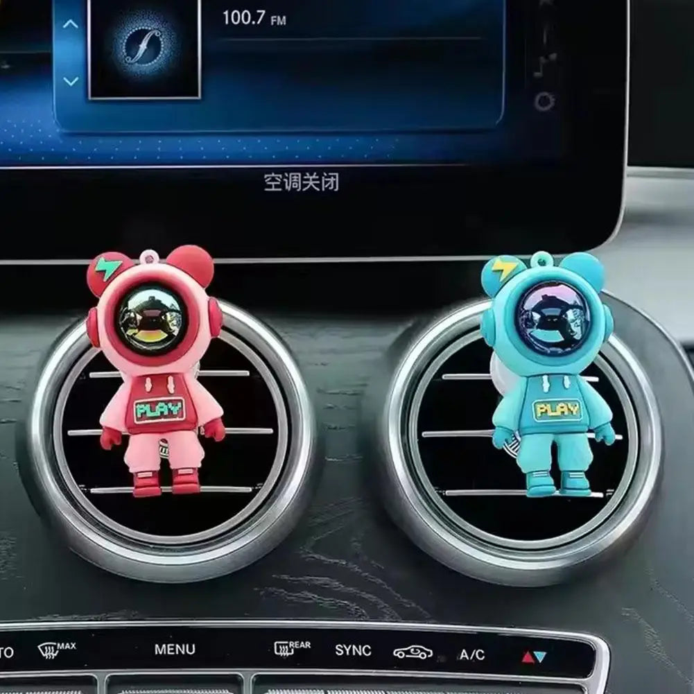 Car Air Outlet Perfume Tablets 3D Lightning Bear Air Conditioner Mouth Interior Decoration Products Car Deodorization Spaceman