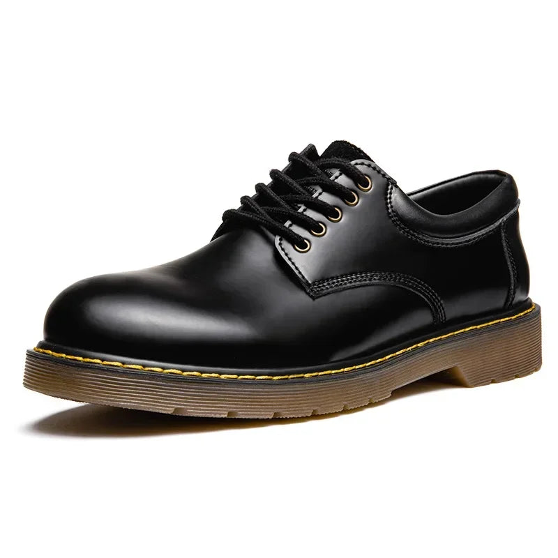 Leather Platform Shoes Black Outdoor Italian Formal