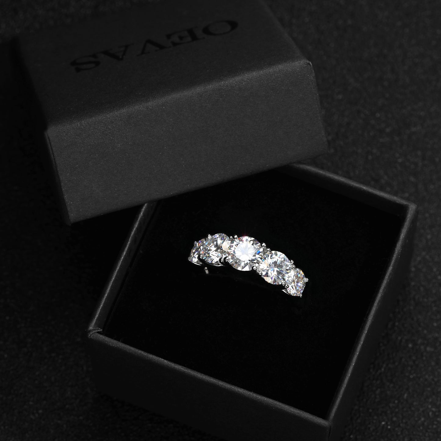 925 Sterling Silver 3.6 Carat Moissanite Ring – 18K White Gold Color Finish