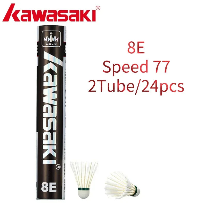 Kawasaki Badminton Shuttlecock Feather for Clubs&Training KING 8E/10E Goose Feather Badminton Ball Durable Shuttlecock Badminton
