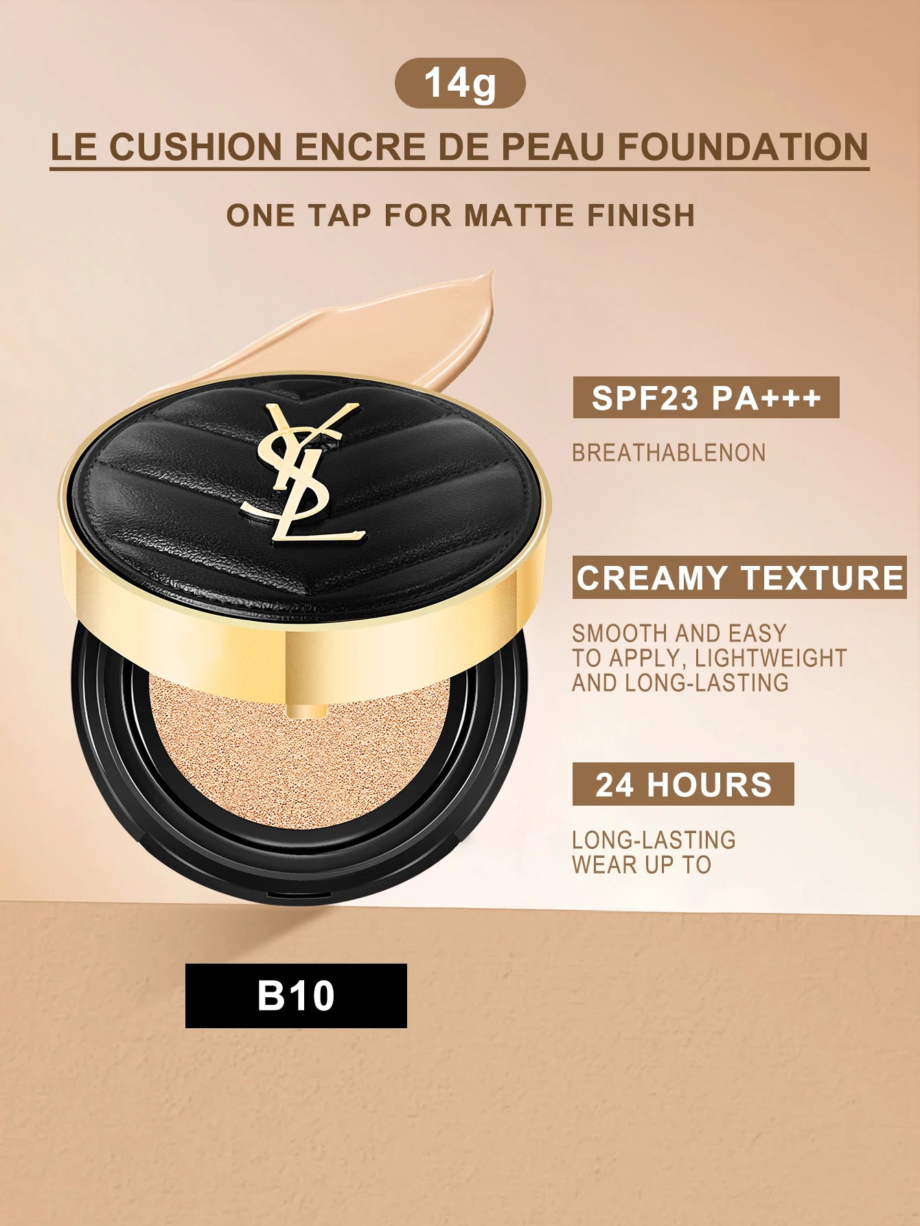 Yves Saint Laurent Le Cushion Encre De Peau-Luminous Matte Cushion Foundation SPF 33/ PA++ All Day Flawless Coverage Shine-Free