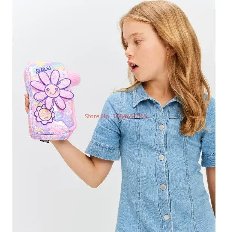 Genuine Australia Smiggle Backpack Pink Sunflower School Bag Cartoon Series Anime Backpack Student Gift Separate Purchases