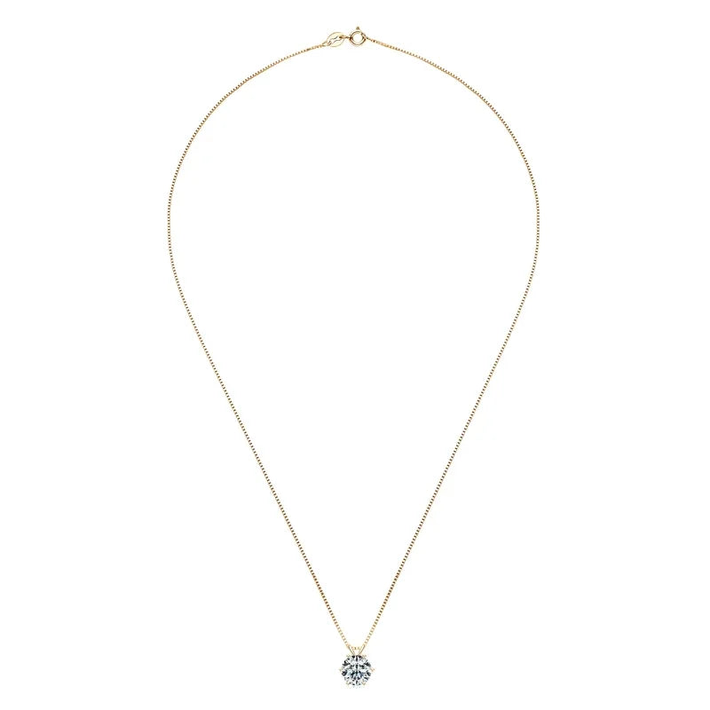 RAPRGOLD GRA Certified 0.5-5ct Moissanite Pendant Necklaces 925 Sterling Silver Solitaire Necklace Chain For Women Jewellry Gift