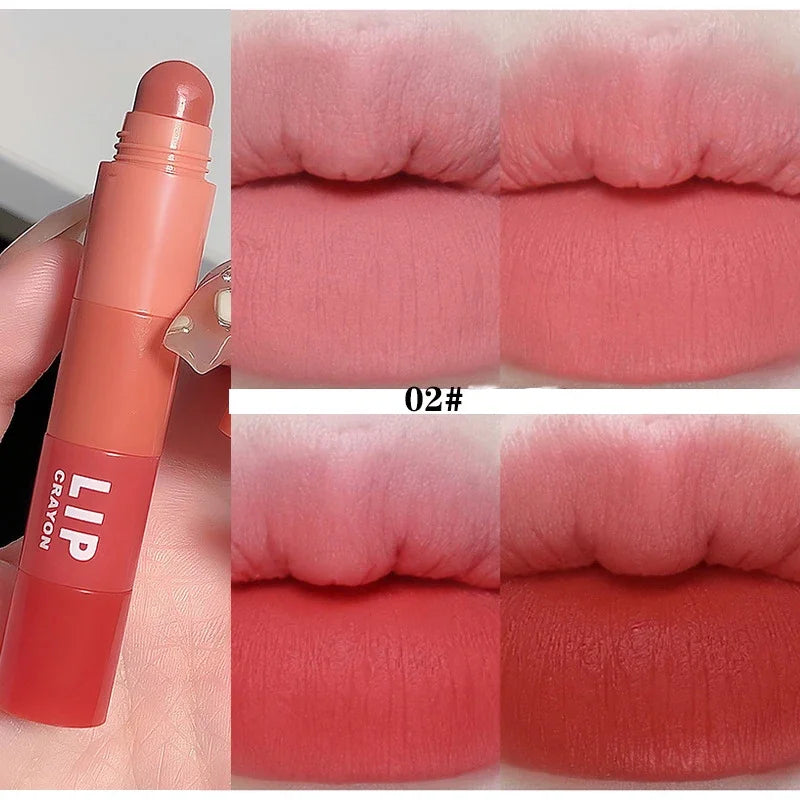 Mini Lipstick Set Matte 4 Colors Lipstick Combination 4 Sections Velvet Grapefruit Red Lip Pigment Non-stick Cup Lip Gloss kit