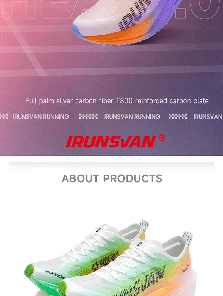 حذاء رياضي IRUNSVAN HEAT 2.0 من ألواح الكربون لسباقات الماراثون والجري الاحترافي للرجال، حذاء رياضي للتدريب الرياضي