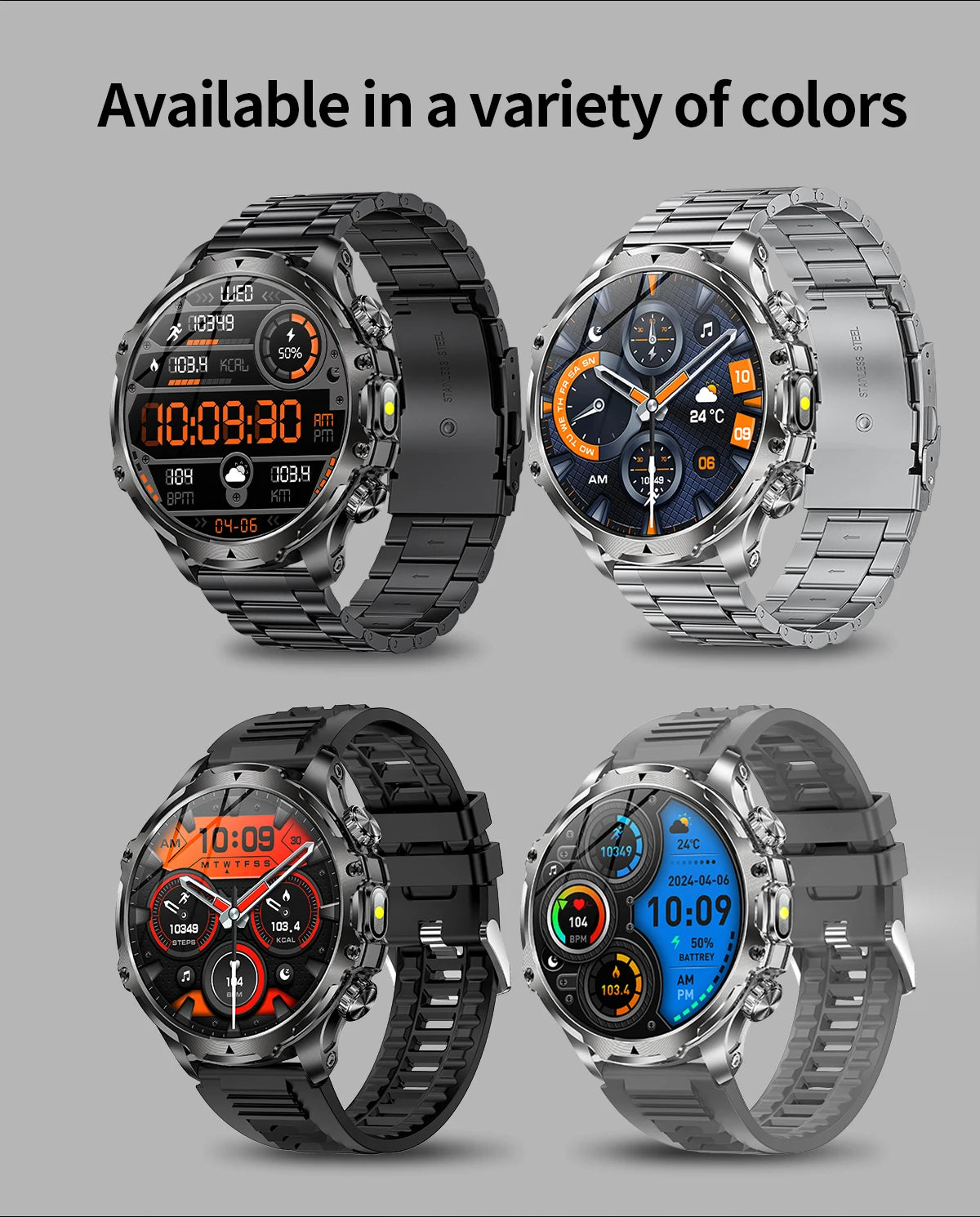 LIGE New 1.9" AMOLED 416*416 Screen Smart Watches Flashlight Outdoors Sports Fitness Tracker 700mah Large Battery Men Smartwatch