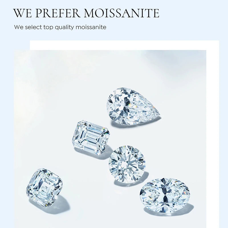 GRA 1CT Sparkling Luxury Moissanite Diamond White Pendant Necklace for Women Real 925 Sterling Silver High Quality Fine Jewelry