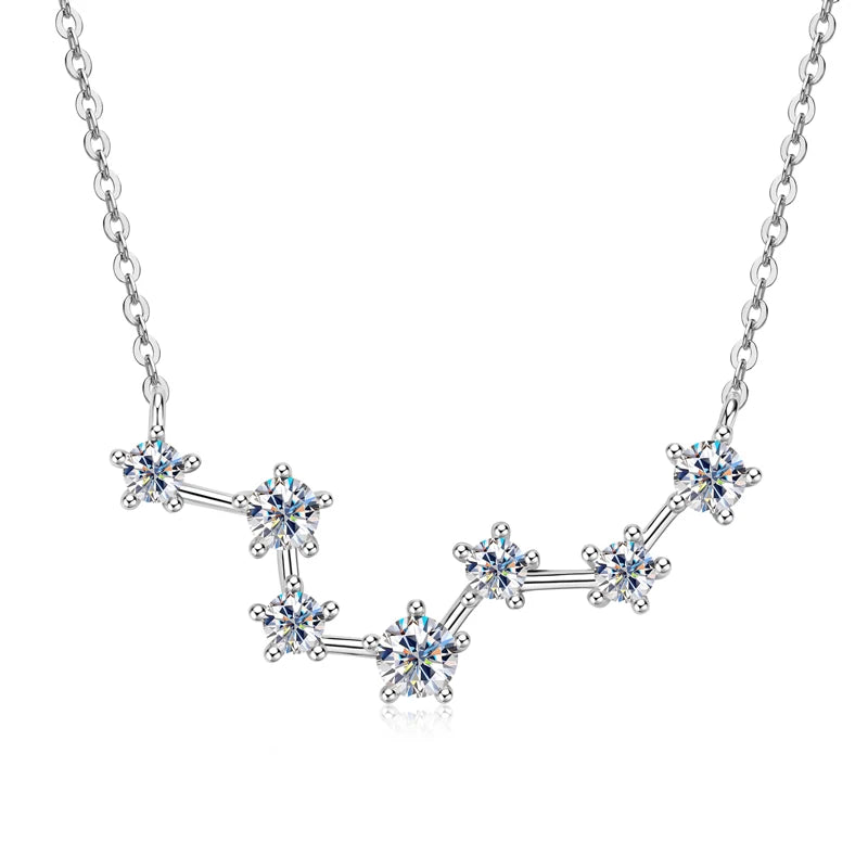 Lnngy Moissanite Necklace Sparkling 925 Sterling Silver Big Dipper Pendant Necklaces for Women Girls Birthday Jewelry Gifts
