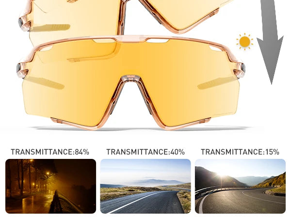 Kapvoe Photochromic Sunglasses Outdoor Bicycle Cycling Glasses MTB Driving Bike Eyewear Women Man Sports Hiking UV400 Goggles