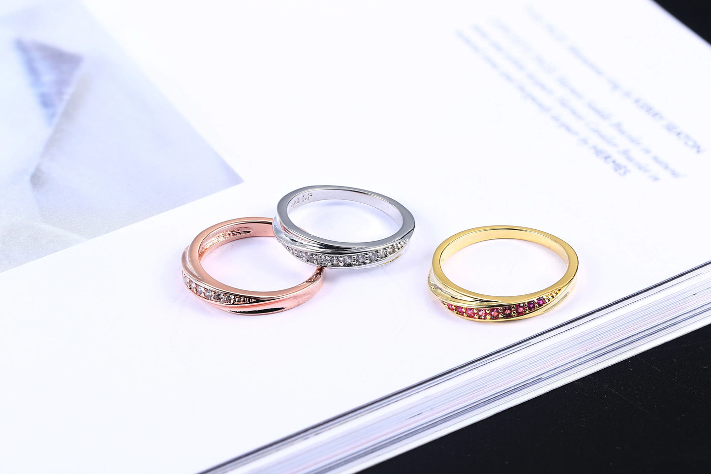 ZHOUYANG Wedding Ring For Women Lovers Simple Cubic Zirconia Rose Gold Color Fashion Jewelry ZYR314 ZYR317