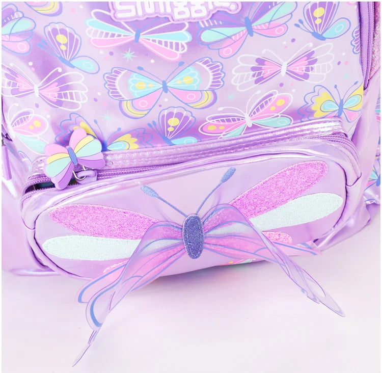 Smiggle Children School Supplies Butterfly Series School Bag Pencil Box Lunch Bag Water Cup Anime Backpack Student Gift