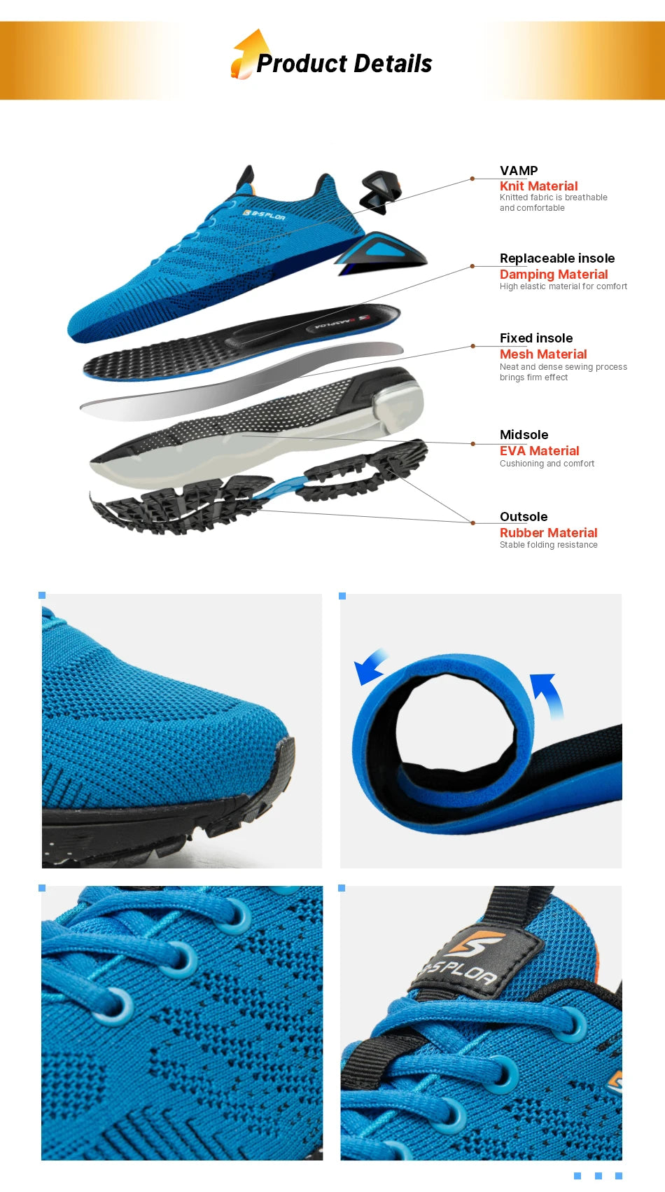 Baasploa Men Running Shoes Lightweight Sport Shoes for Men Mesh Breathable Casual Sneakers Non-Slip Outdoor 2023 New Arrival